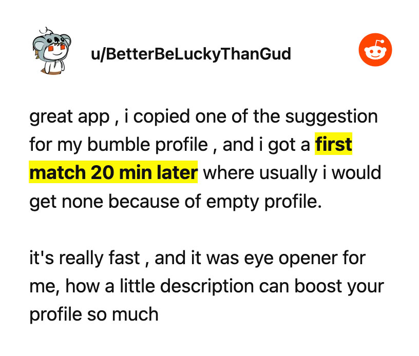 Reddit Feedback